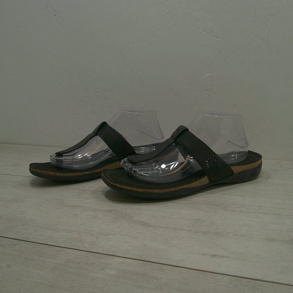 Keen Ana Cortez Leather Relaxed Casual Comfort Flip Flop Sandal Black Size 10 - Picture 11 of 13
